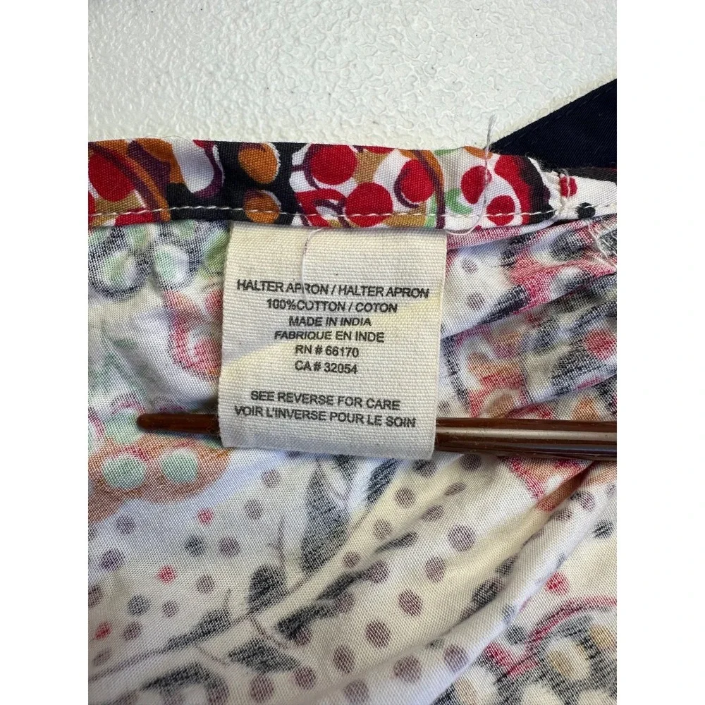 Anthropologie Cotton Halter Apron Ruffles Tiered Full Size Pockets Multicolor